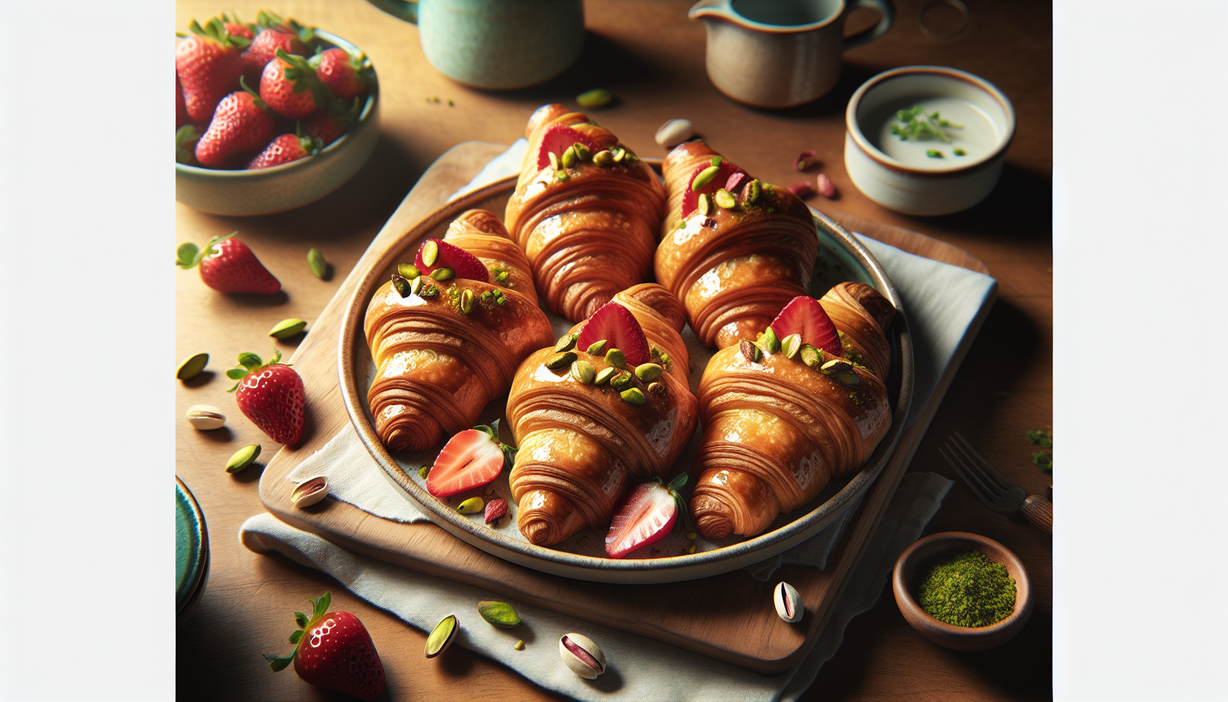 Strawberry Pistachio Croissants