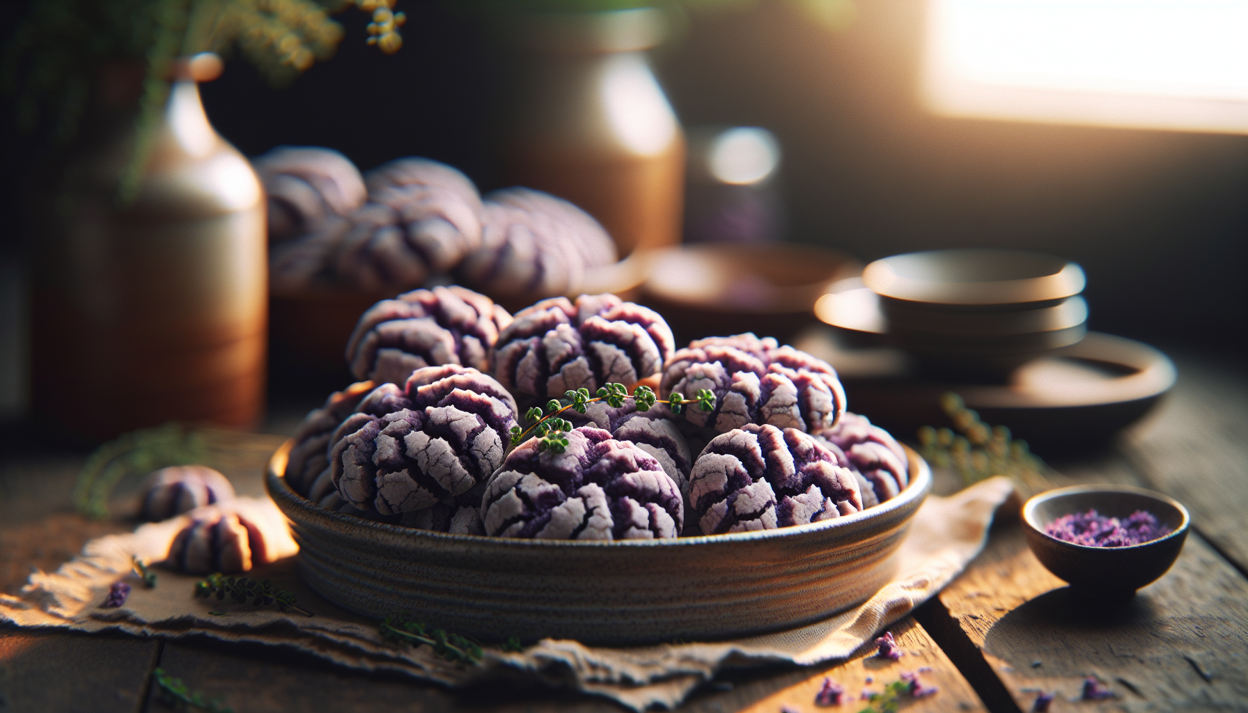 Ube Crinkle Cookies