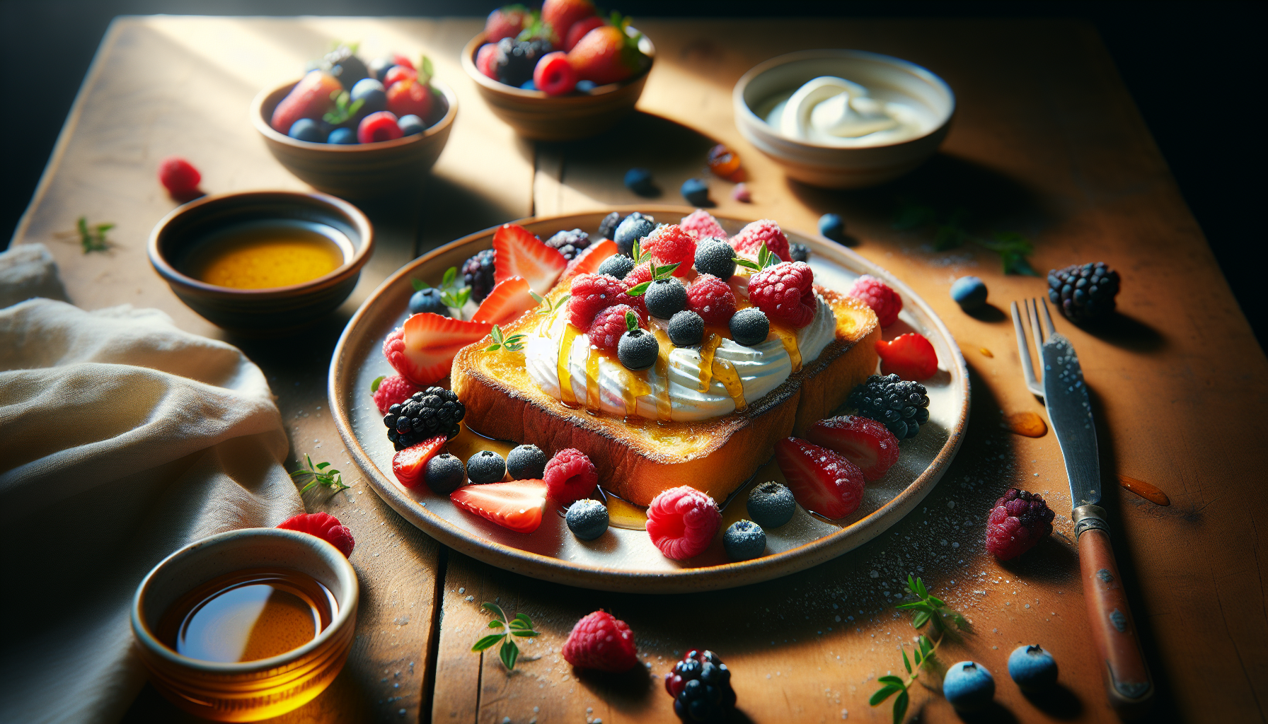 Whipped Honey Ricotta Toast with Berries